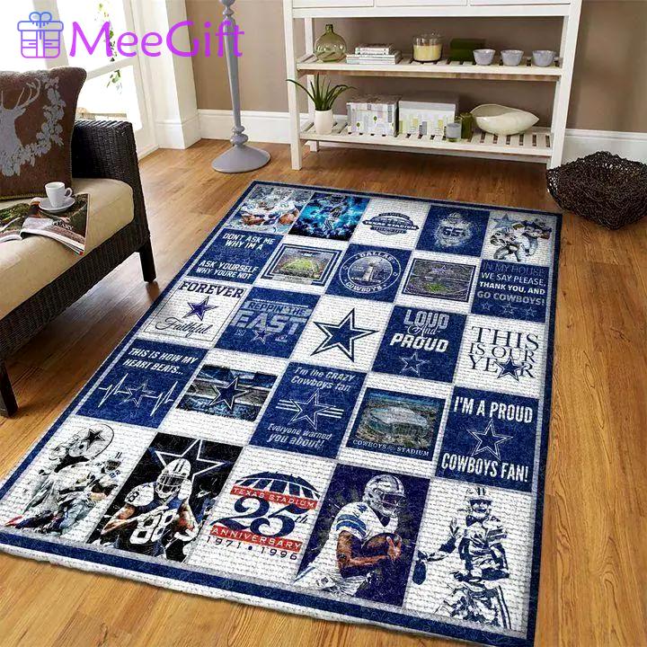 Dallas cowboys area rug living room rug home decor nfl football b220702 Rectangle Rug