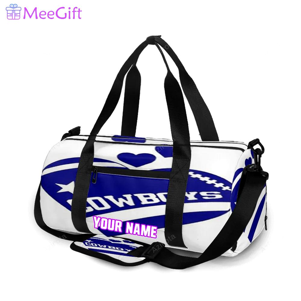 Dallas cowboys cowboys ball heart personalized name travel bag gym bag 411 Travel Bag