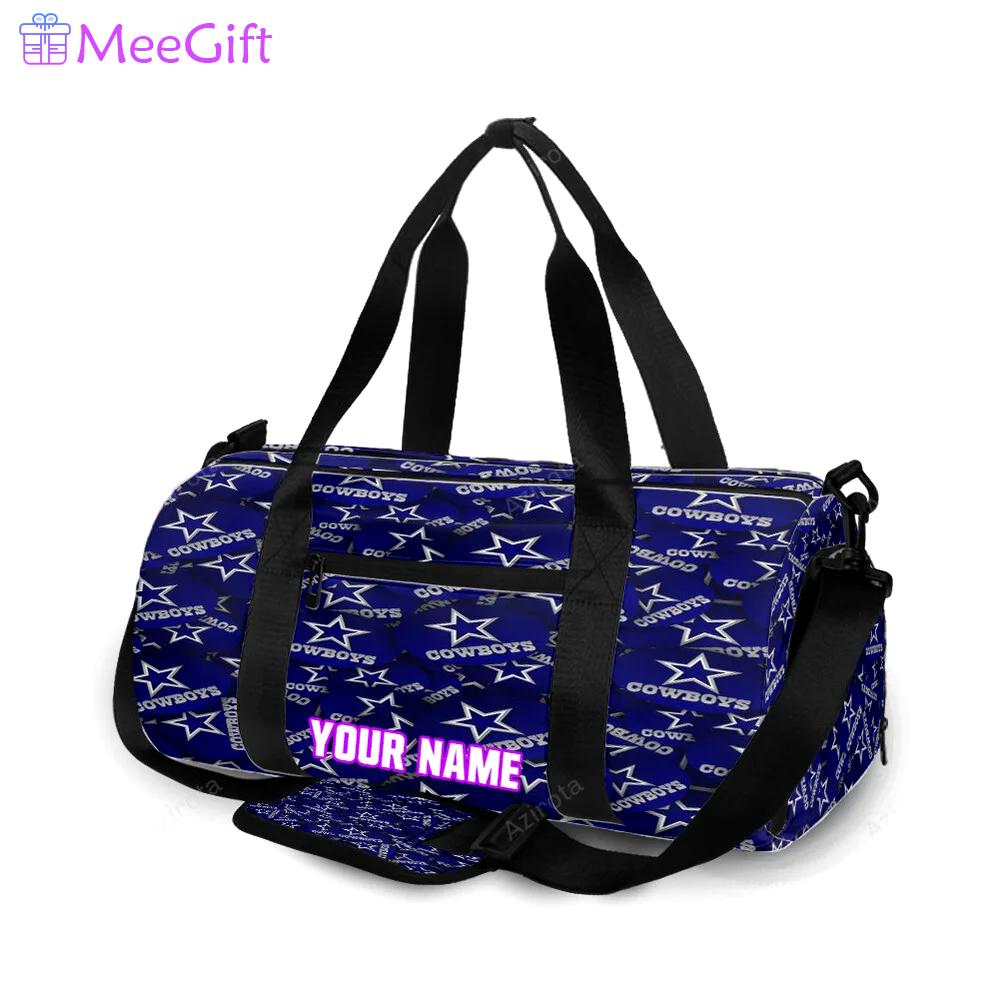 Dallas cowboys dallas star navy personalized name travel bag gym bag 810 Travel Bag