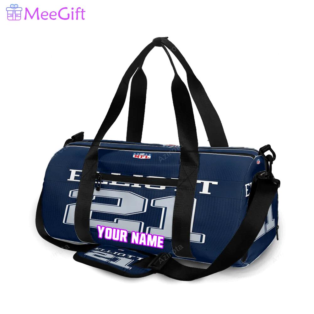 Dallas cowboys elliott 21 jersey personalized name travel bag gym bag 2029 Travel Bag