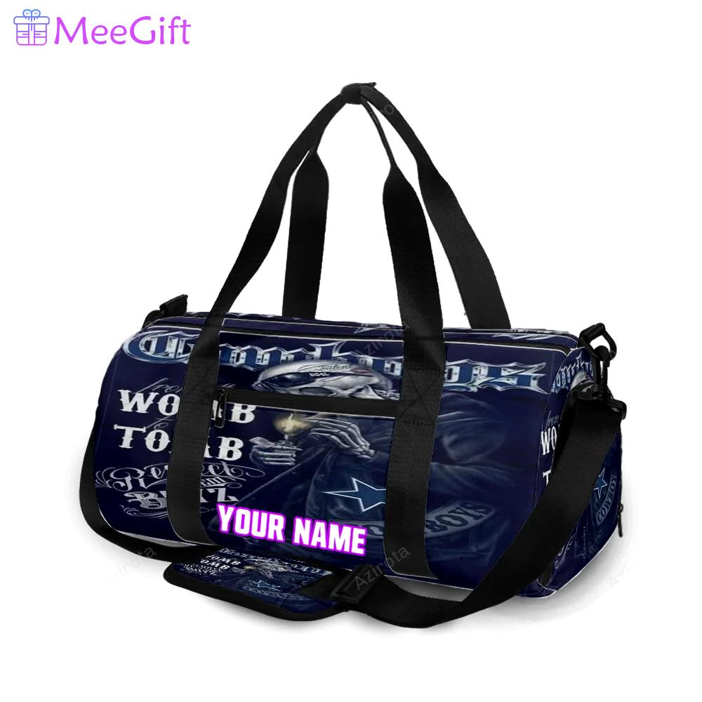 Dallas cowboys from the womb personalized name travel bag gym bag 1325 Travel Bag