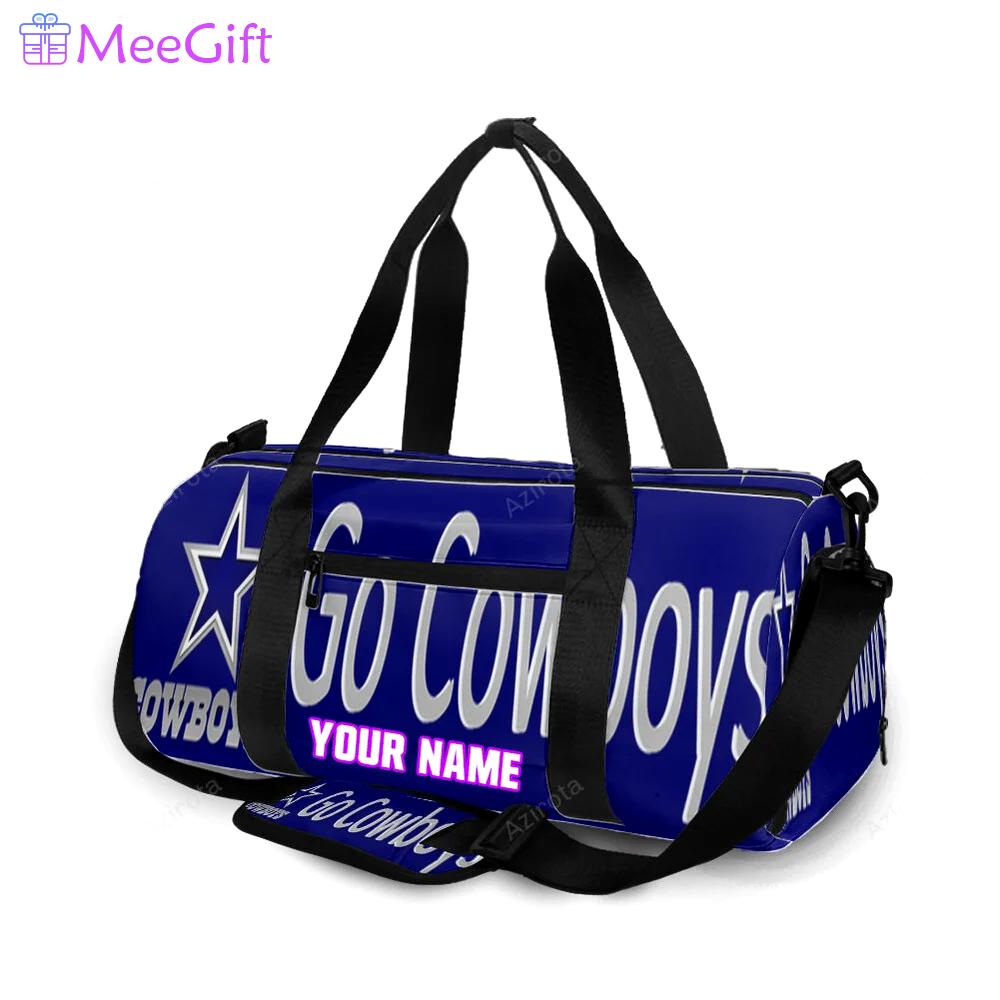 Dallas cowboys go cowboys navy personalized name travel bag gym bag 1290 Travel Bag