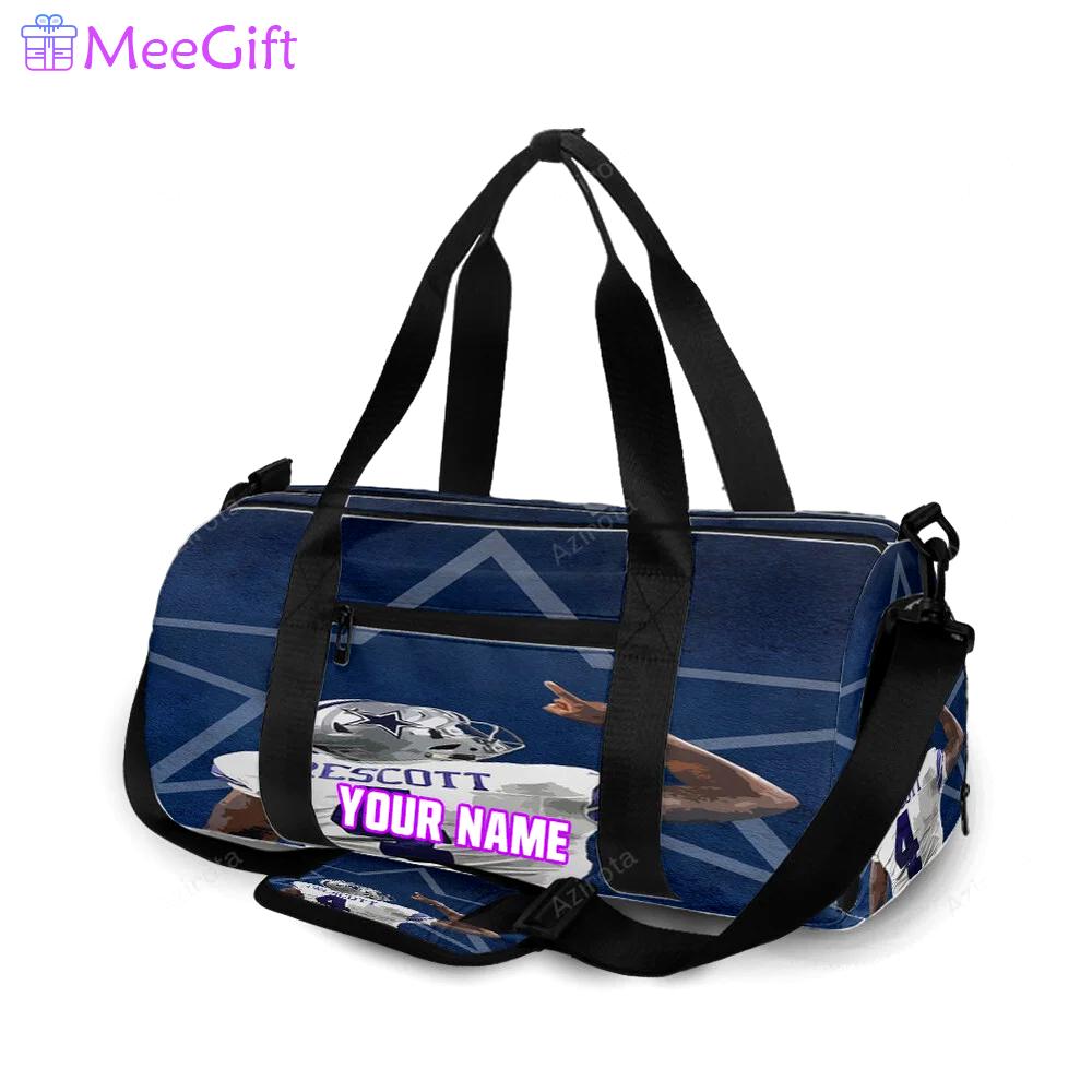 Dallas cowboys prescott back personalized name travel bag gym bag 1887 Travel Bag