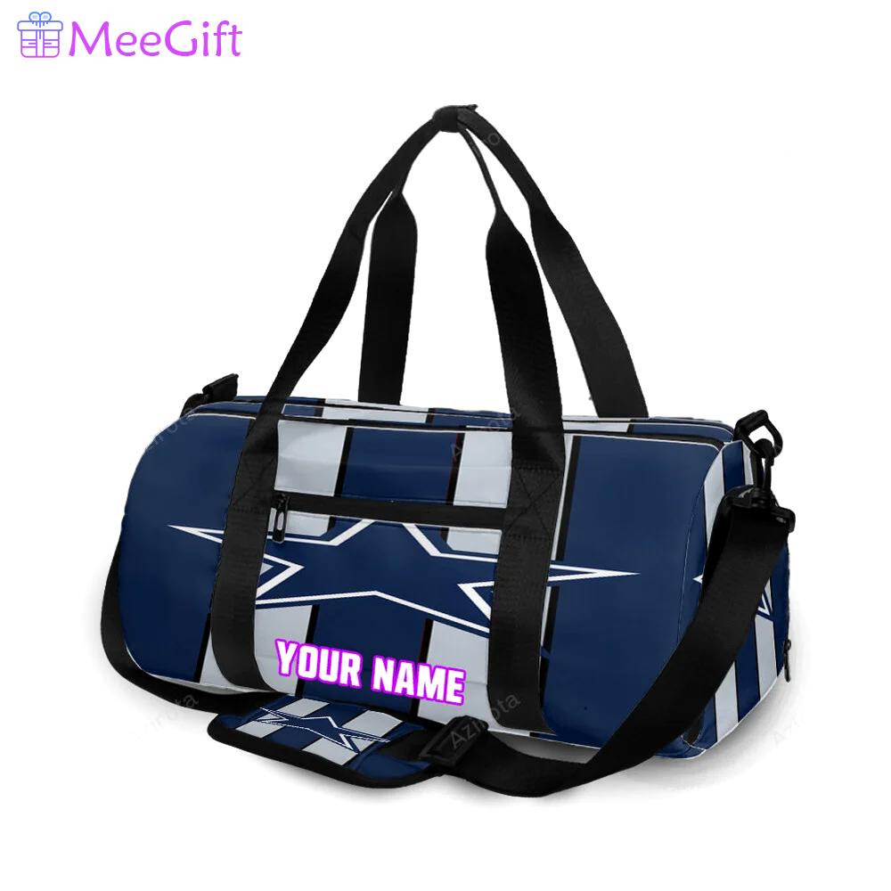 Dallas cowboys star striped navy personalized name travel bag gym bag 337 Travel Bag
