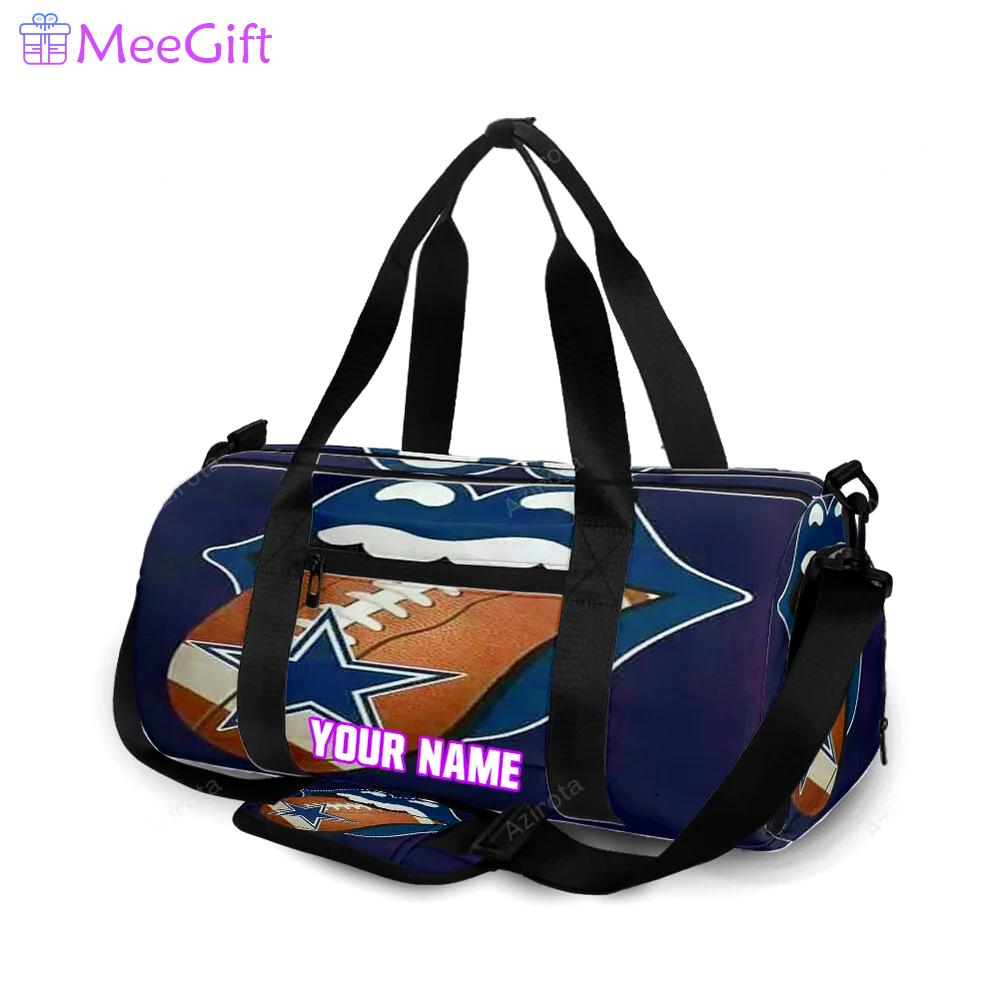 Dallas cowboys star tongue personalized name travel bag gym bag 1295 Travel Bag