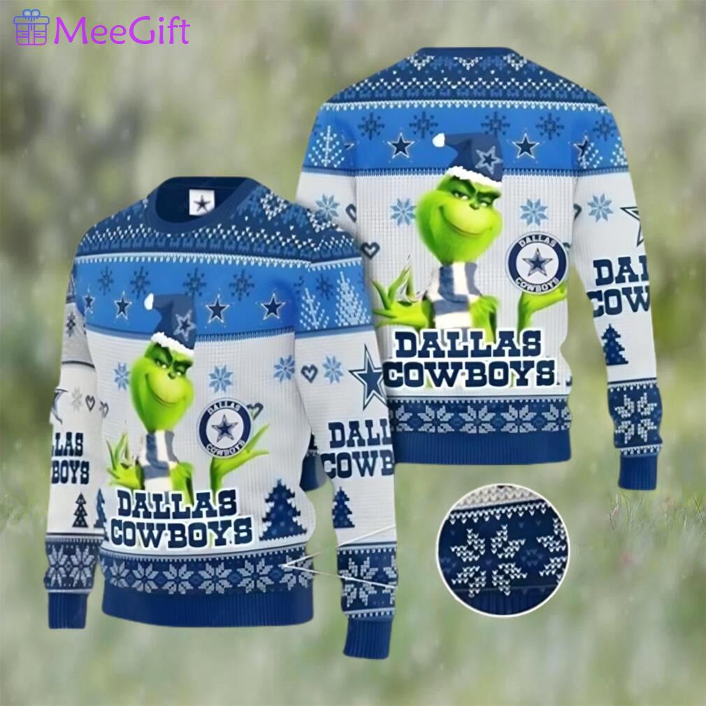 Dallas cowboys ugly sweater grinch dallas cowboys ugly christmas sweater for christmas Christmas Ugly Sweater