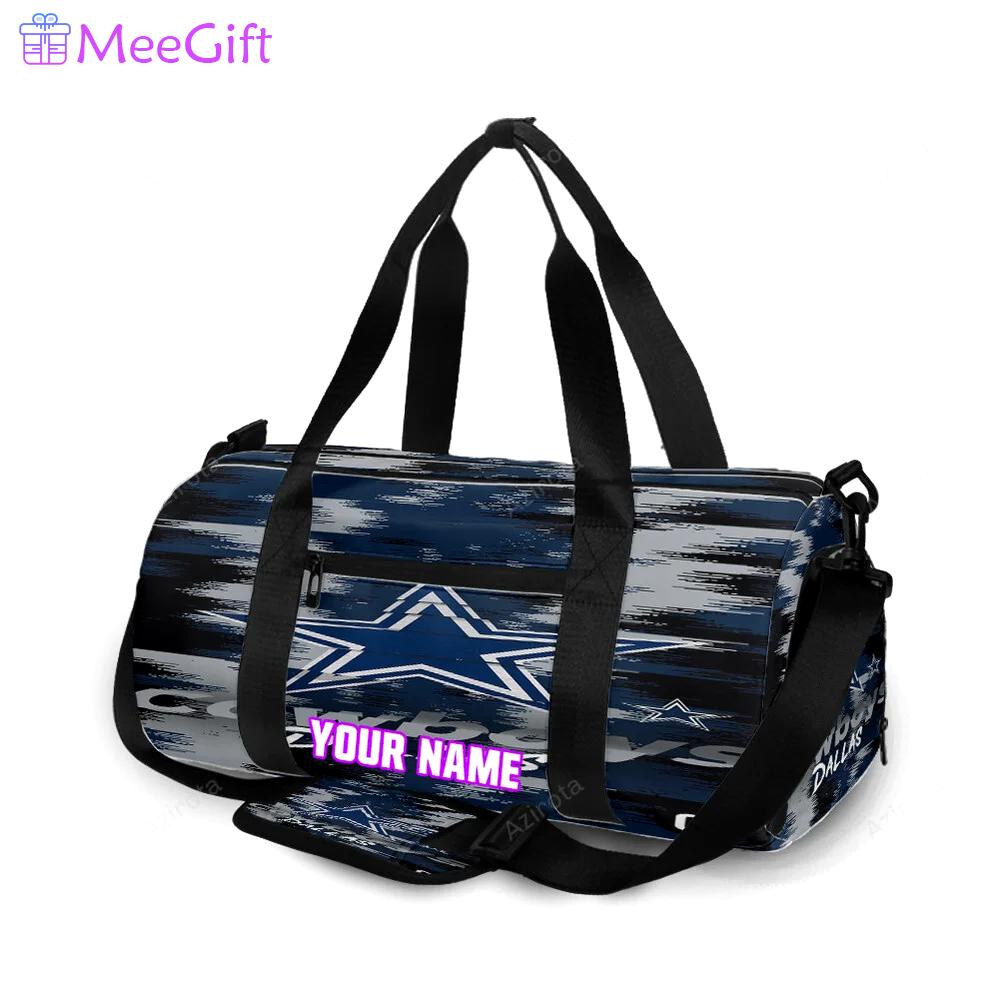 Dallas cowboys zigzag star personalized name travel bag gym bag 1077 Travel Bag