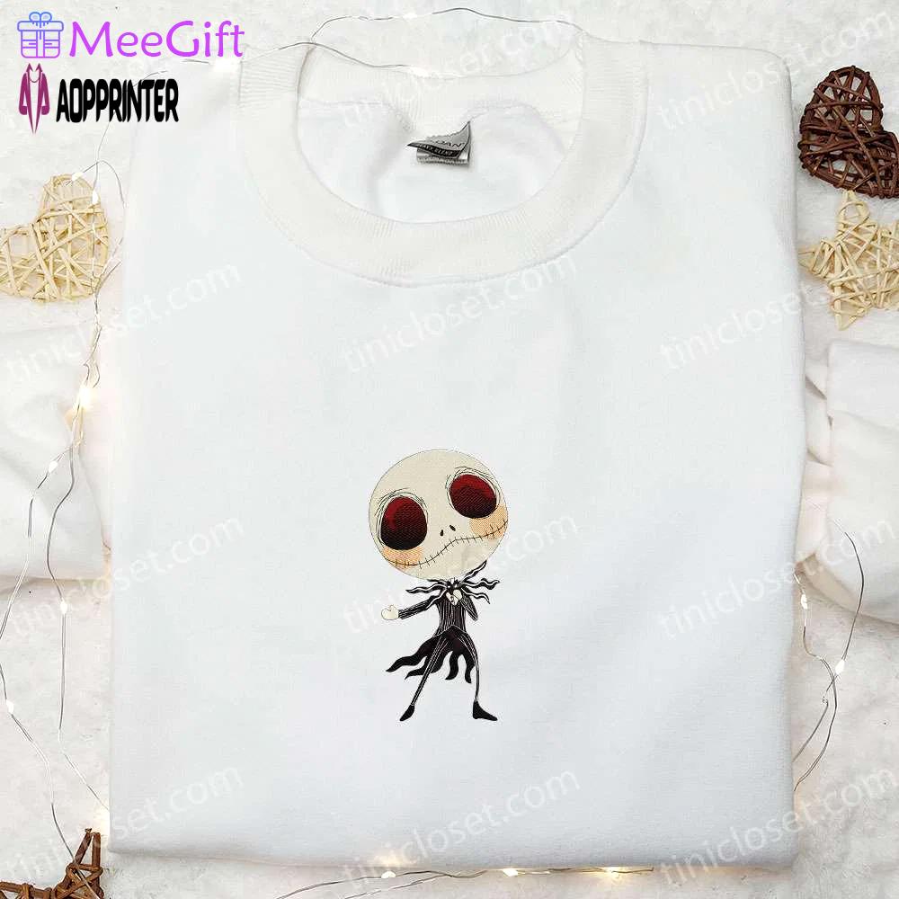 Dancing jack skellington embroidered shirt: best halloween movie gift for family Embroidered Shirt