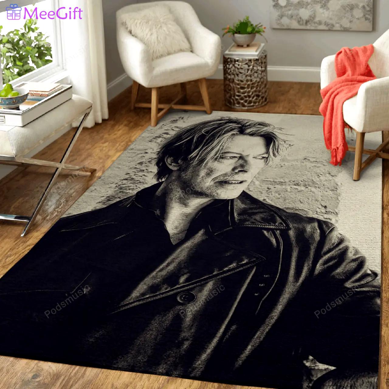 David bowie good music artist art for fans area rug living room carpet rug regtangle carpet floor decor home decor Rectangle Rug