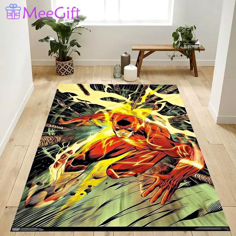 Dc comics the flash spears area rug living room and bed room rug Rectangle Rug