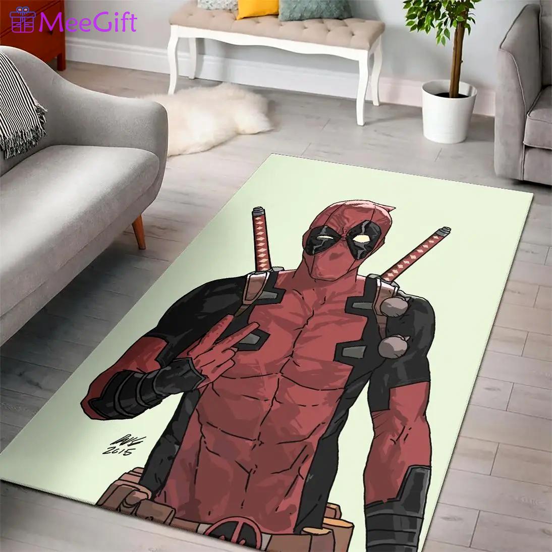 Deadpool super hero movies area rugs living room carpet rug regtangle Rectangle Rug