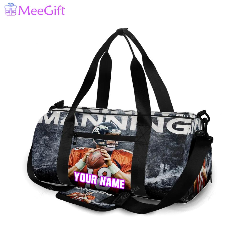 Denver broncos 18 peyton manning v47 personalized name travel bag gym bag 766 Travel Bag