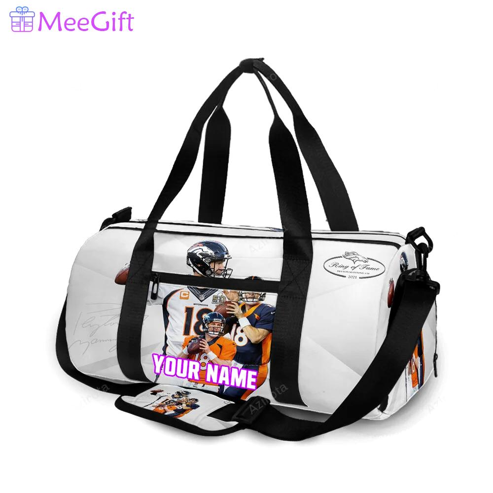 Denver broncos 18 peyton manning v50 personalized name travel bag gym bag 745 Travel Bag