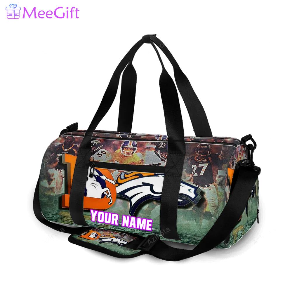 Denver broncos emblem v32 personalized name travel bag gym bag 1015 Travel Bag