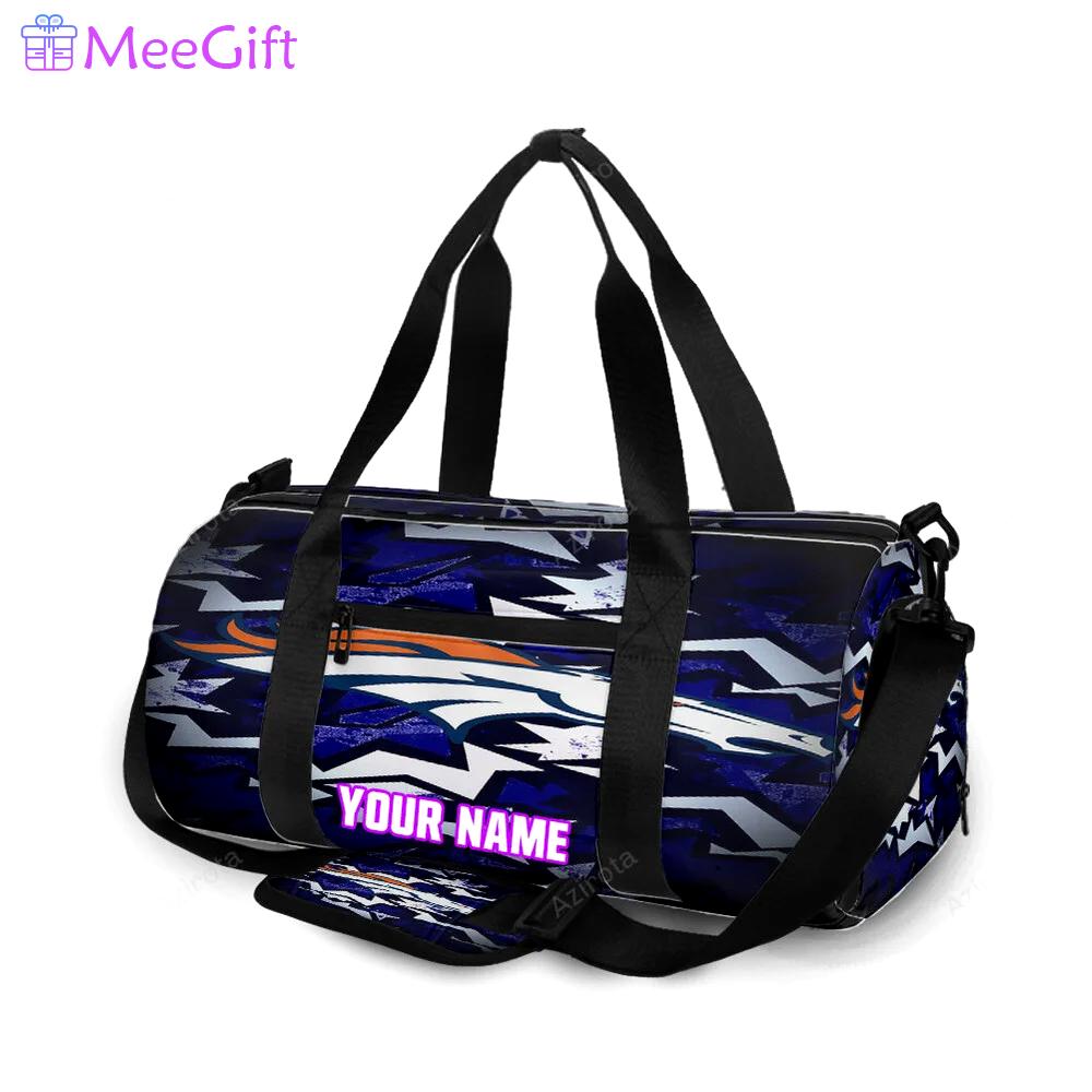 Denver broncos emblem v34 personalized name travel bag gym bag 799 Travel Bag