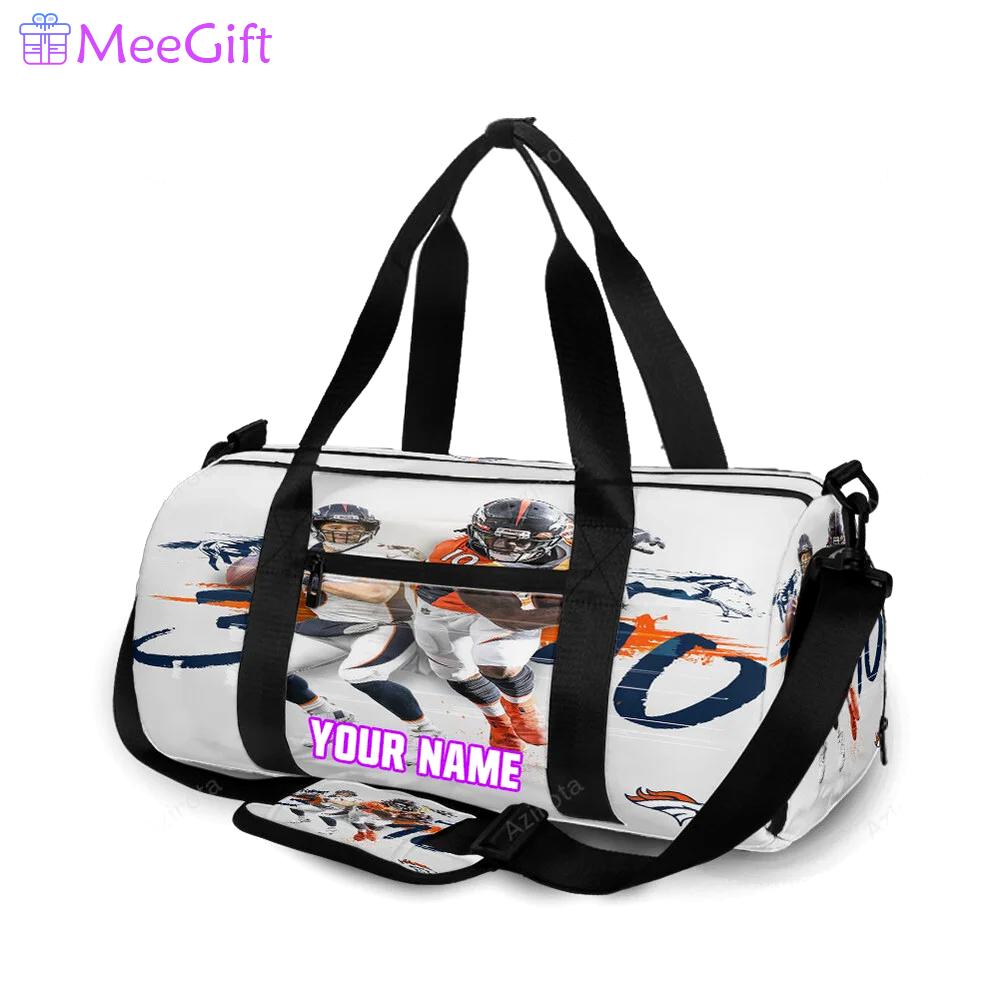 Denver broncos russell wilson x jerry jeudy v54 personalized name travel bag gym bag 1093 Travel Bag