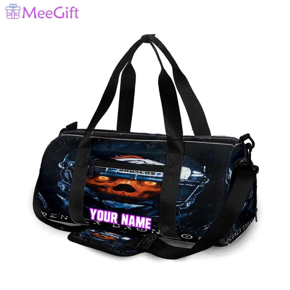 Denver broncos skull v31 personalized name travel bag gym bag 1751 Travel Bag