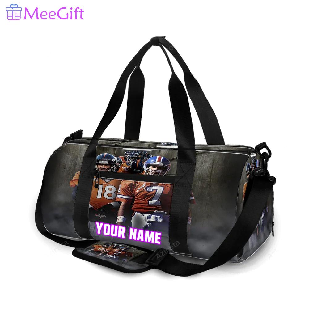 Denver broncos two broncos quarterbacks personalized name travel bag gym bag 1420 Travel Bag