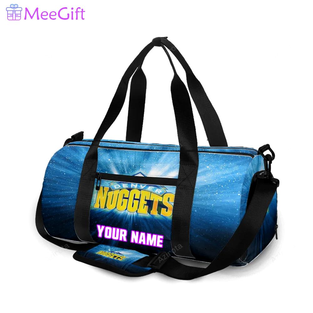 Denver nuggets blue galaxy personalized name travel bag gym bag 1003 Travel Bag