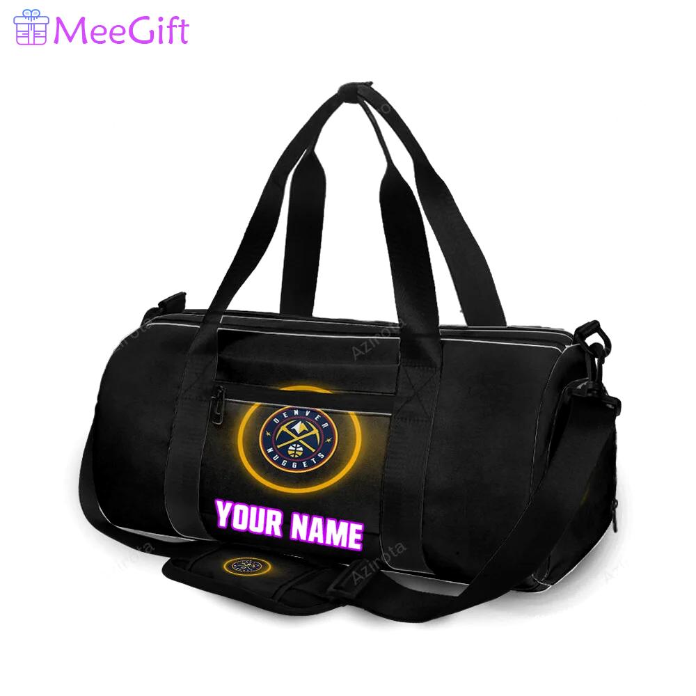 Denver nuggets shining yellow black personalized name travel bag gym bag 1453 Travel Bag