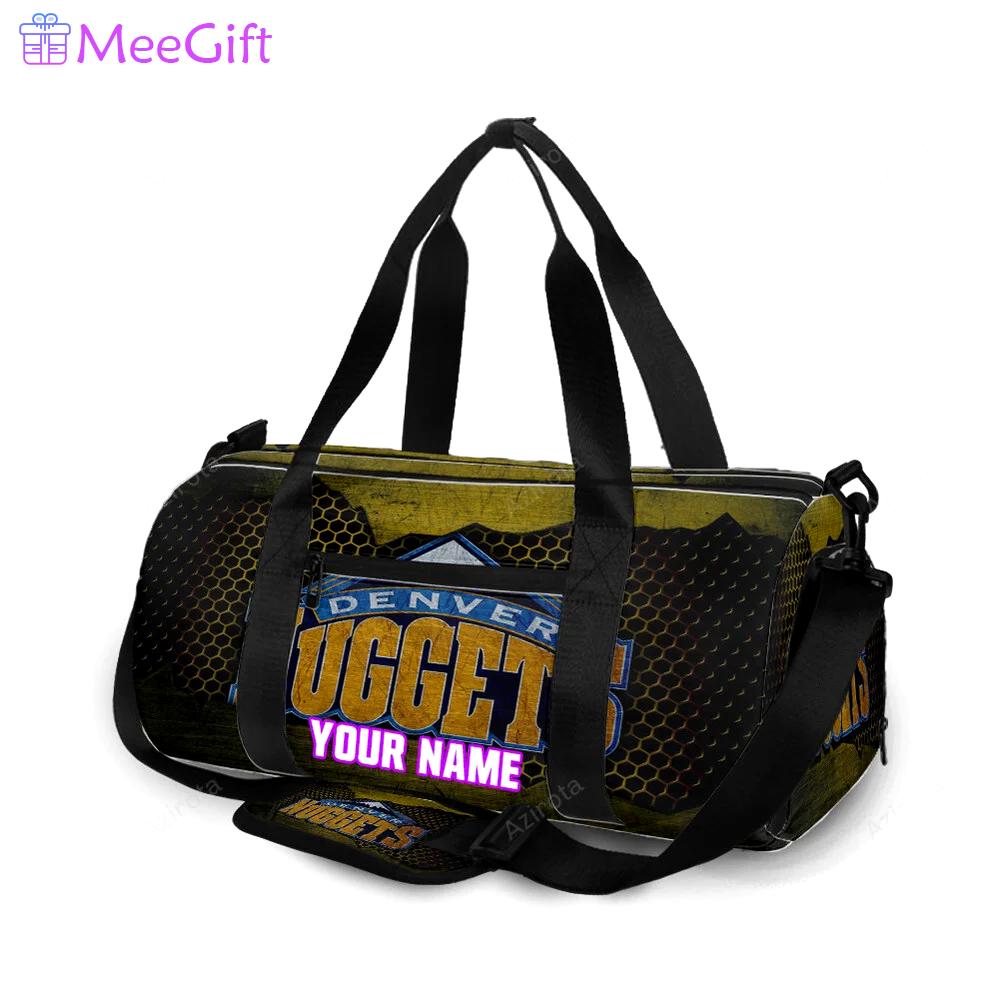 Denver nuggets yellow hive metal personalized name travel bag gym bag 910 Travel Bag