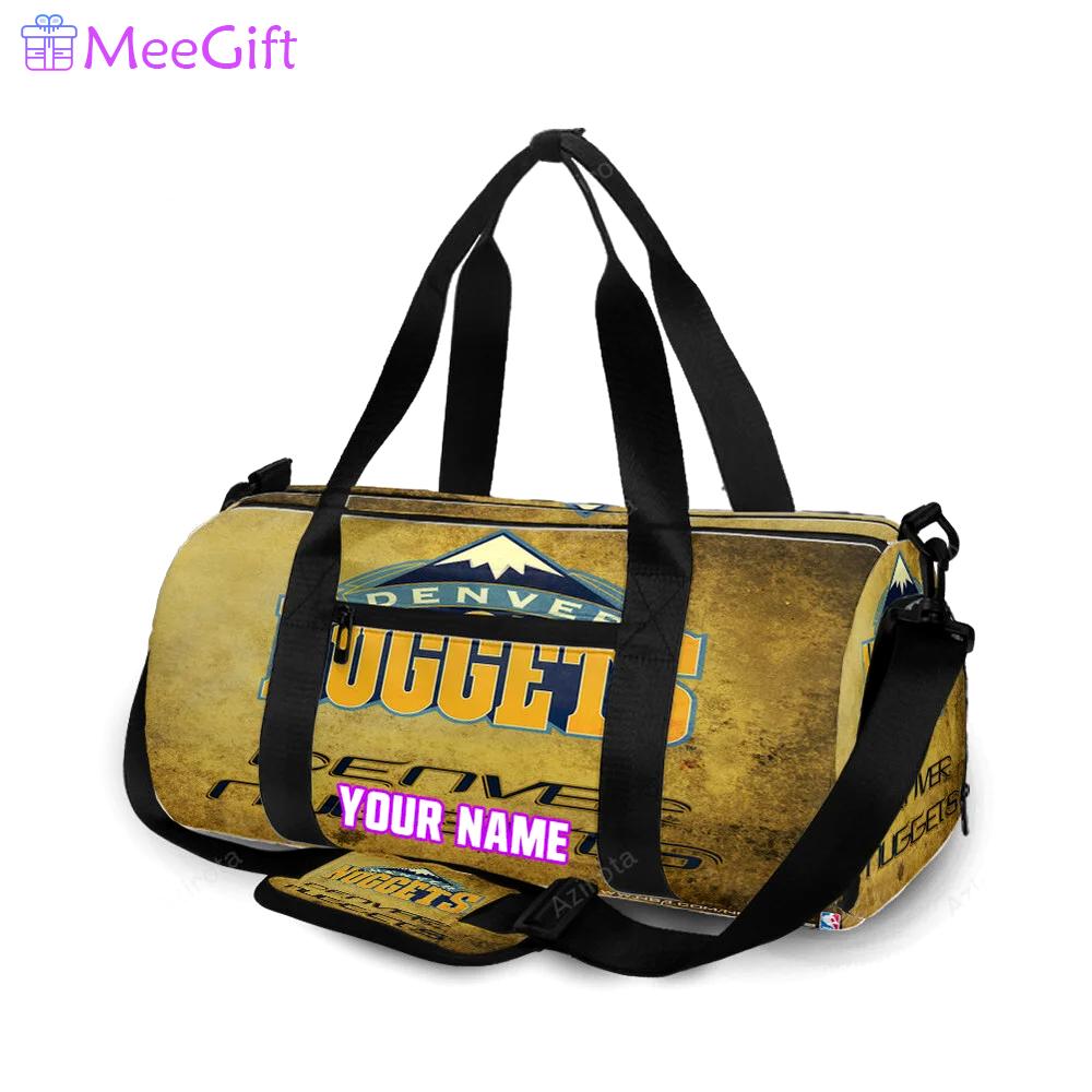 Denver nuggets yellow smoke black personalized name travel bag gym bag 2017 Travel Bag