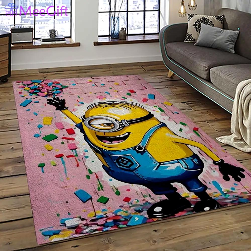 Despicable me film movie minion characters area rug home decor halloween gift best present for friends dmm1 Rectangle Rug