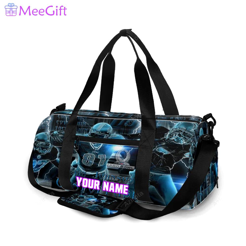 Detroit lions calvin johnson 81 personalized name travel bag gym bag 488 Travel Bag
