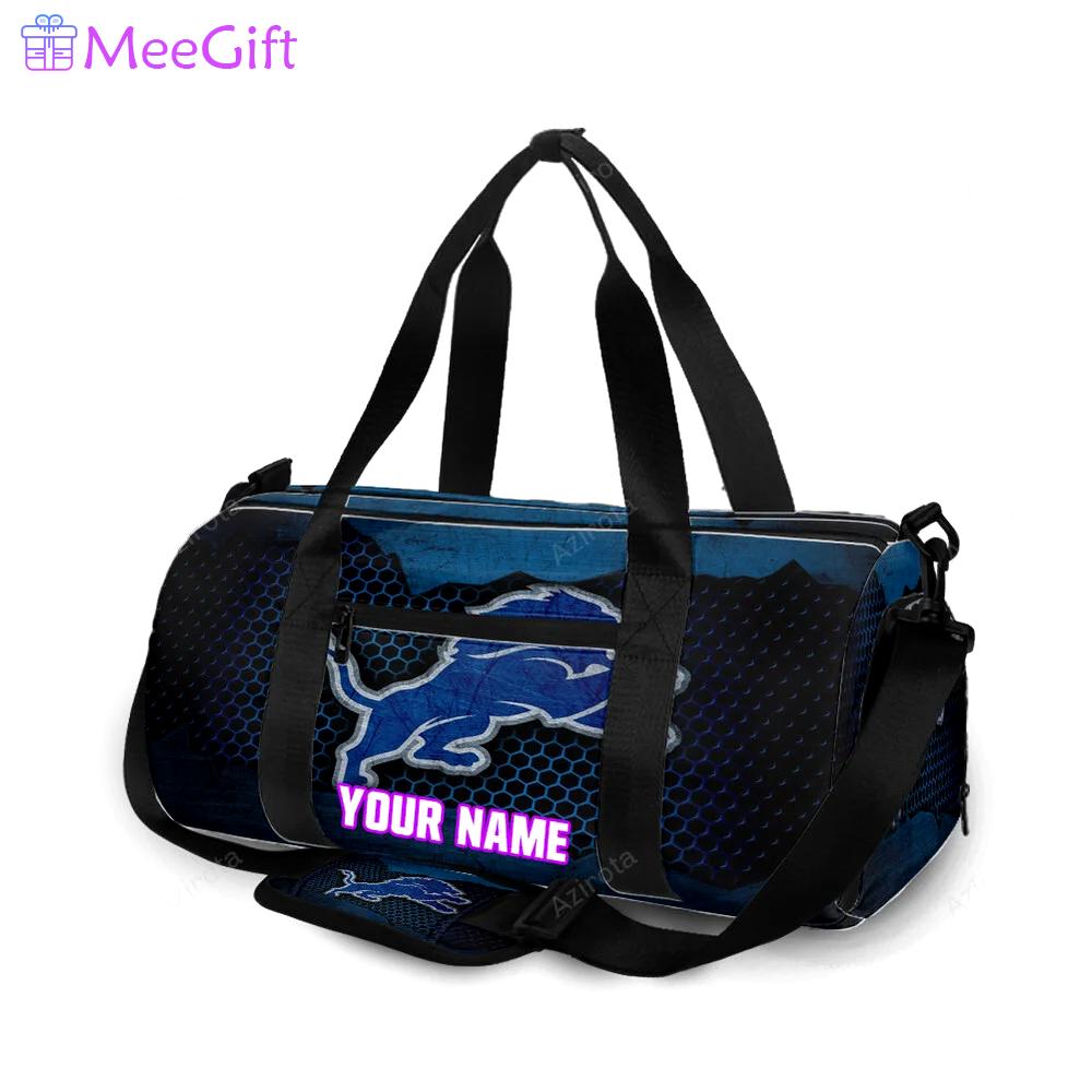 Detroit lions emblem metal personalized name travel bag gym bag 938 Travel Bag