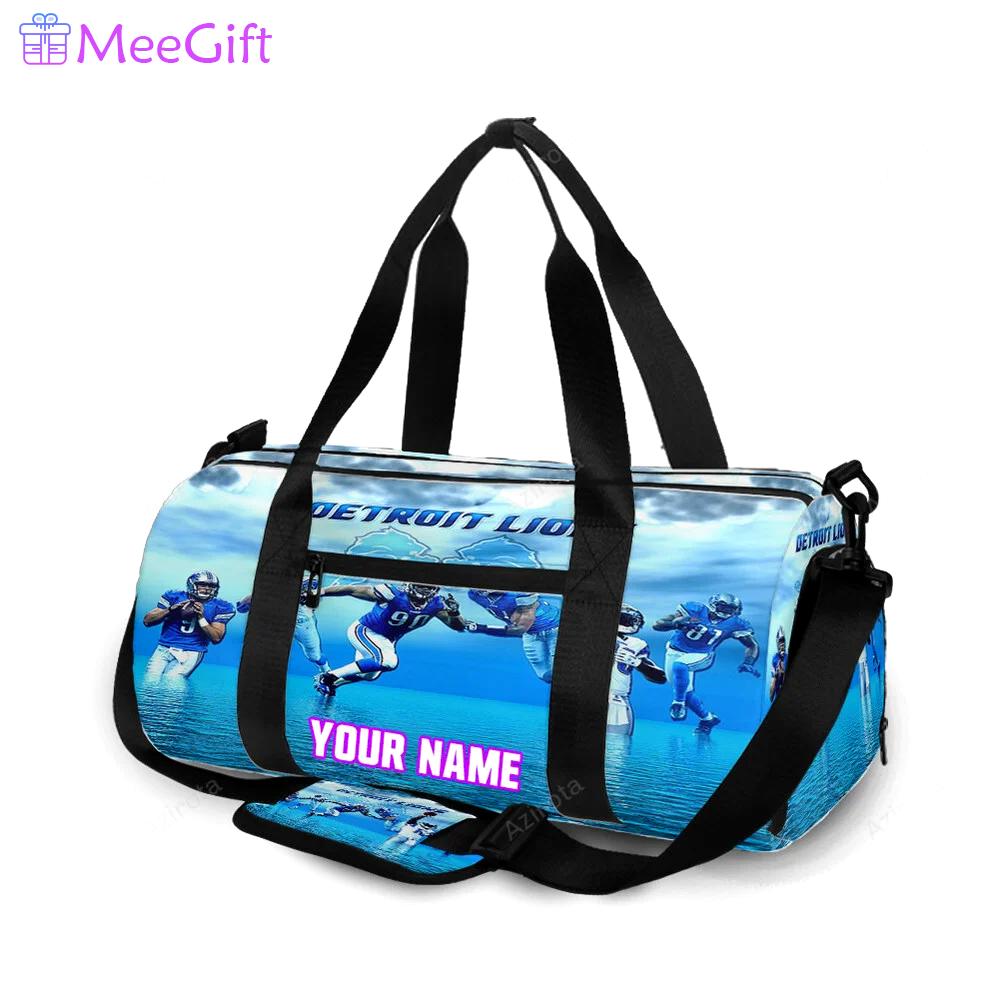 Detroit lions team in the water personalized name travel bag gym bag 965 Travel Bag