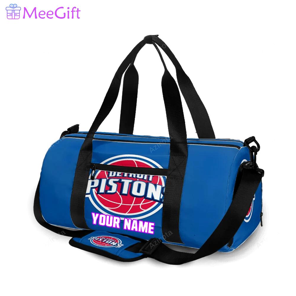 Detroit pistons blue personalized name travel bag gym bag 1352 Travel Bag