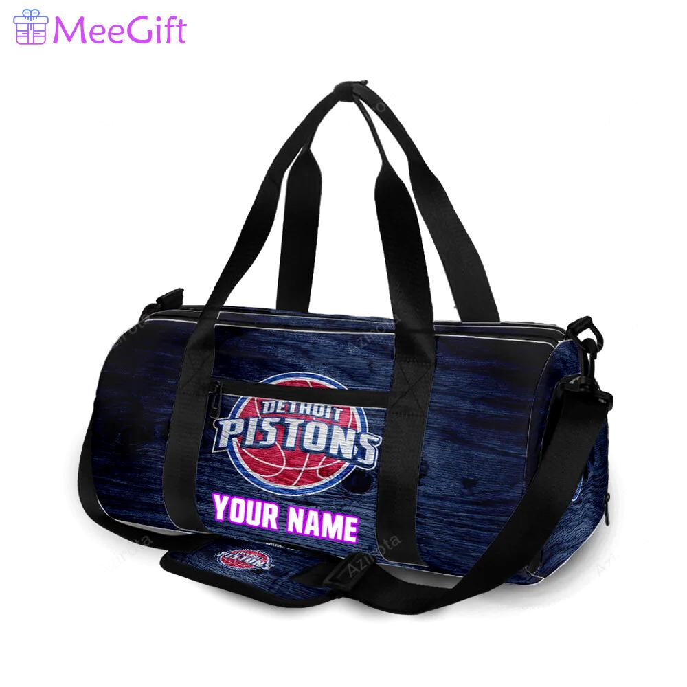 Detroit pistons navy personalized name travel bag gym bag 1149 Travel Bag