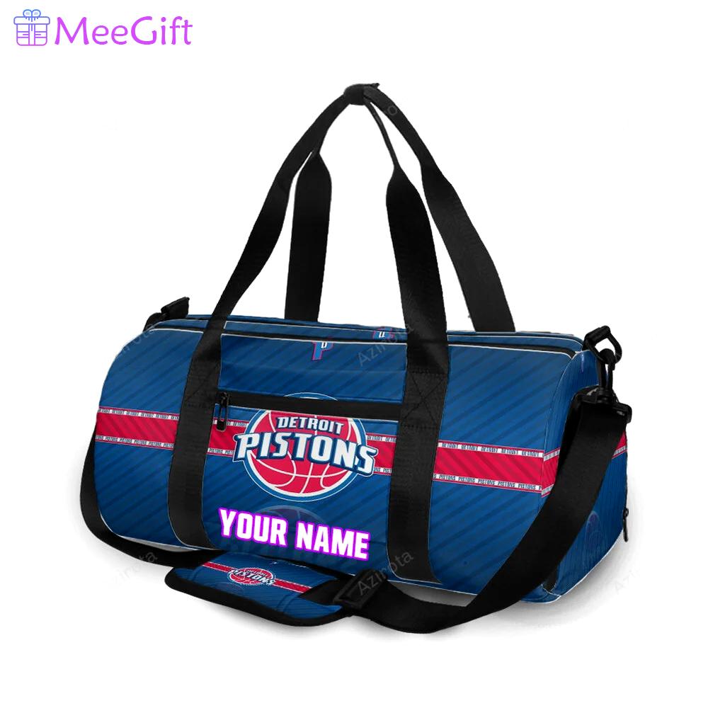 Detroit pistons red line blue personalized name travel bag gym bag 978 Travel Bag