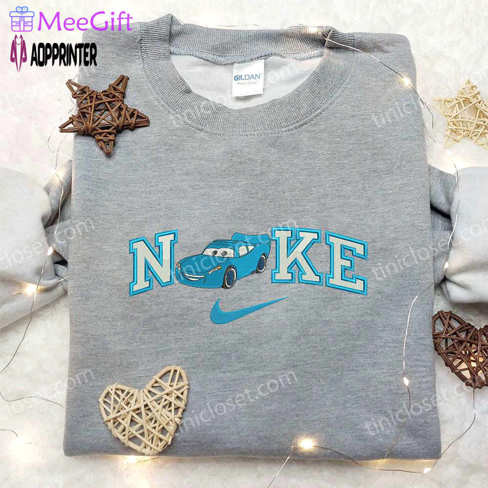 Dinoco 95 x nike embroidered shirt: car cartoon & custom design for a unique style! Embroidered Shirt