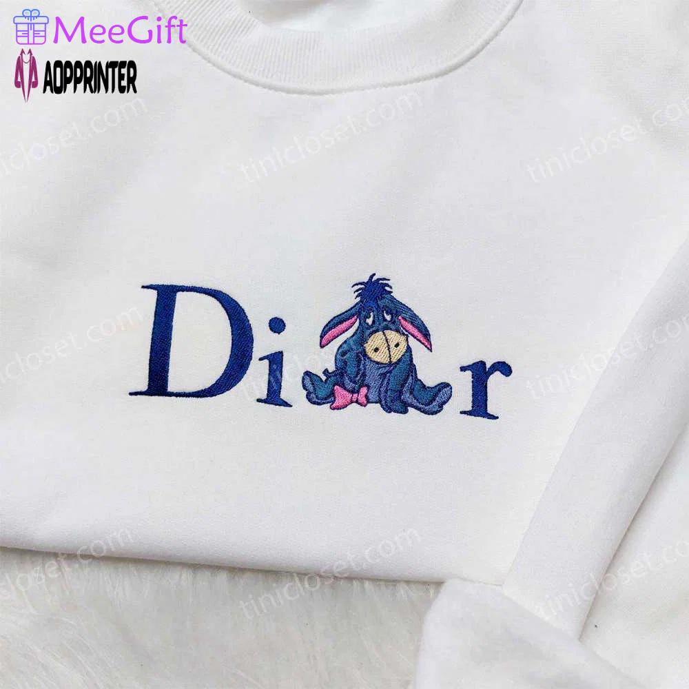 Dior eeyore embroidered sweatshirt: disney winnie the pooh shirt stylish hoodie Embroidered Shirt