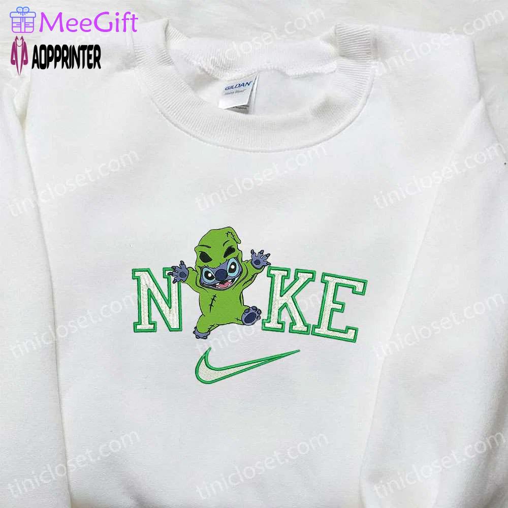 Disney halloween nike sweatshirt & embroidered hoodie: nike x stitch oogie boogie & custom designs Embroidered Shirt