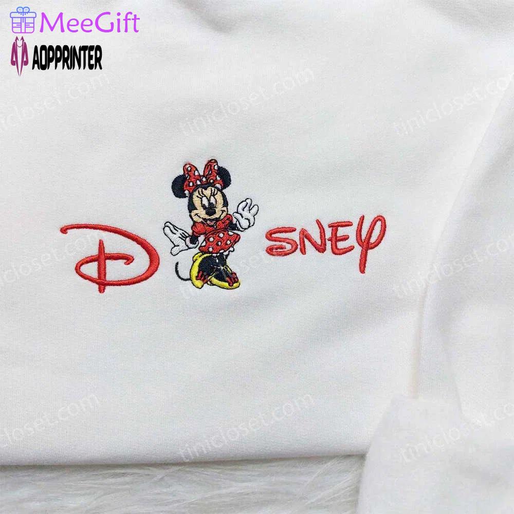 Disney minnie embroidered sweatshirt: stylish disney hoodie for family Embroidered Shirt