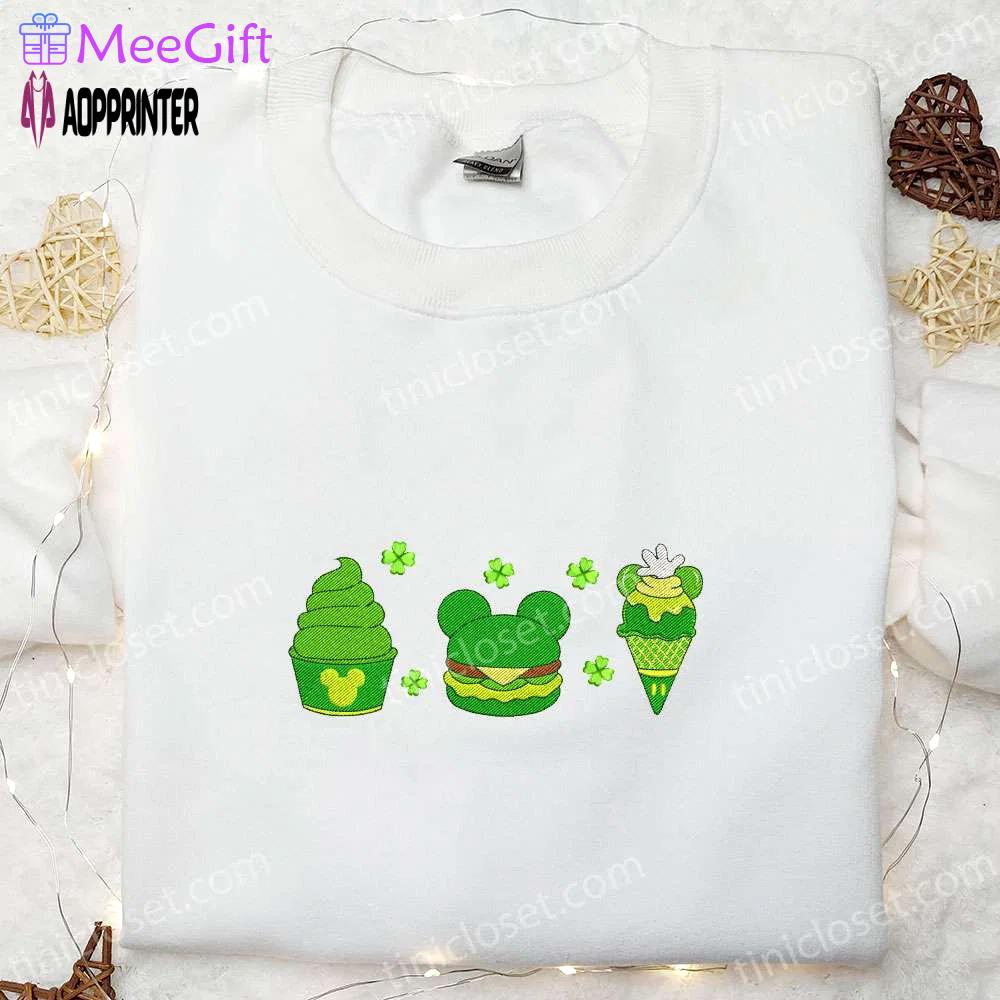 Disney saint patrick’s day snacks shirt & characters hoodie: festive gift ideas Embroidered Shirt