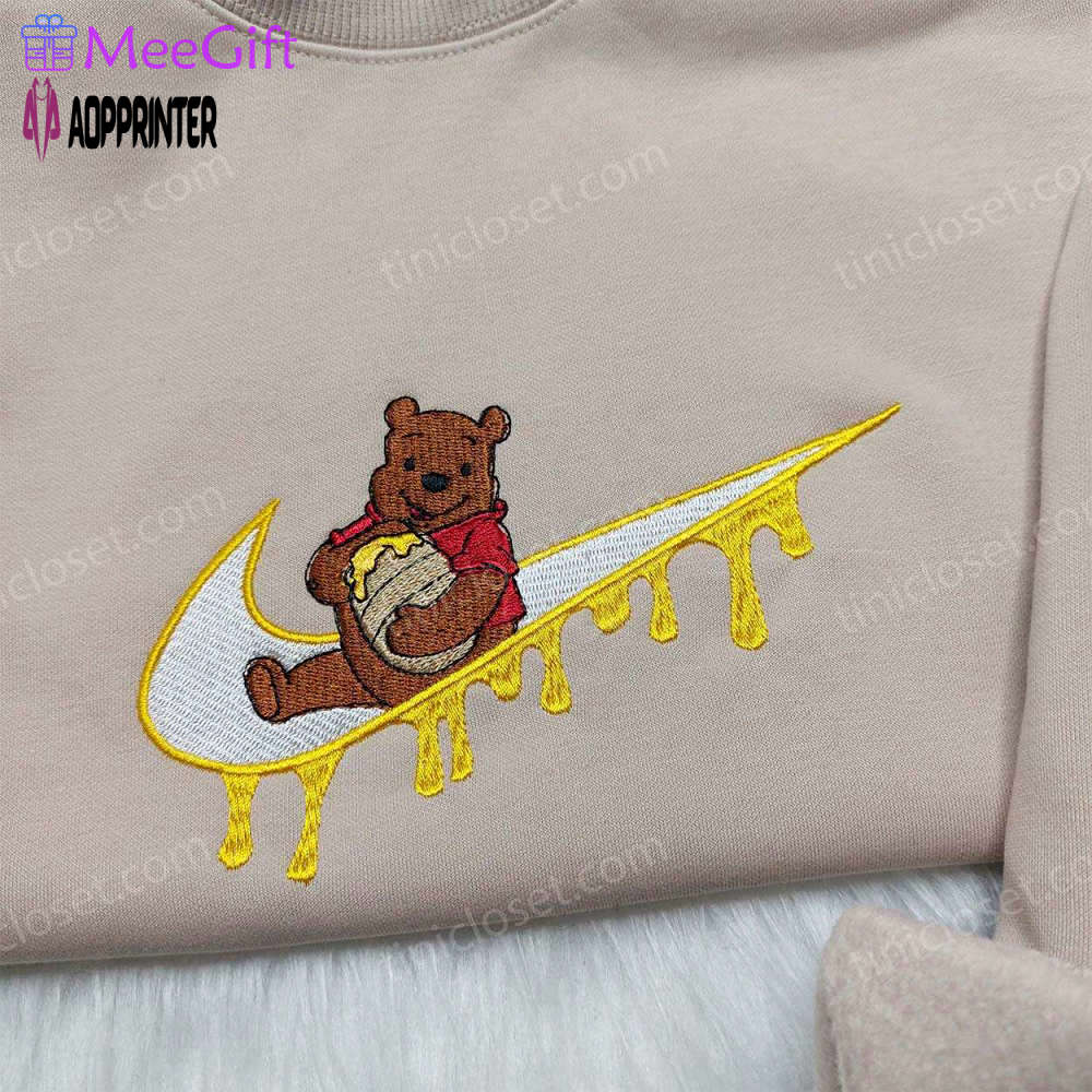 Disney winnie the pooh nike sweatshirt: custom embroidered hoodie with nike swoosh Embroidered Shirt