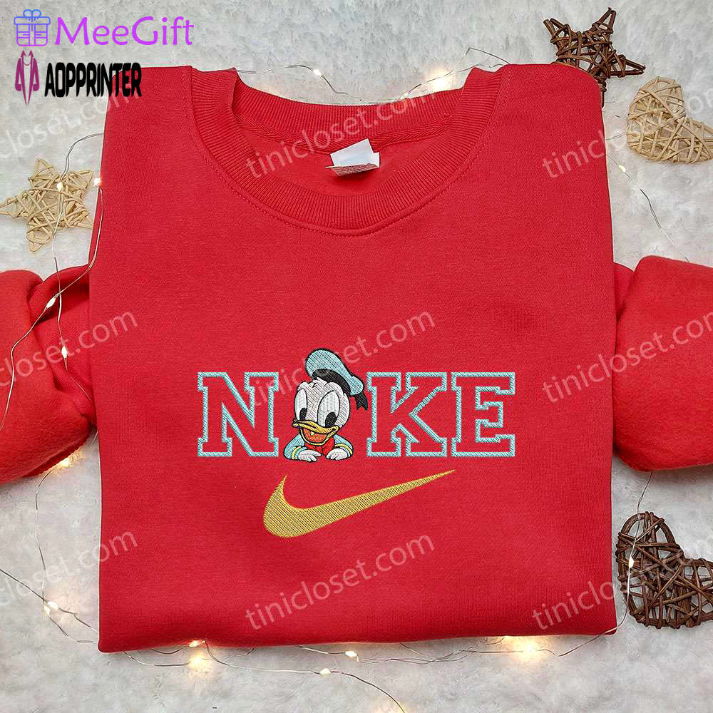 Disney x nike baby donald duck embroidered hoodie & shirt: cute and stylish nike-inspired baby apparel Embroidered Shirt