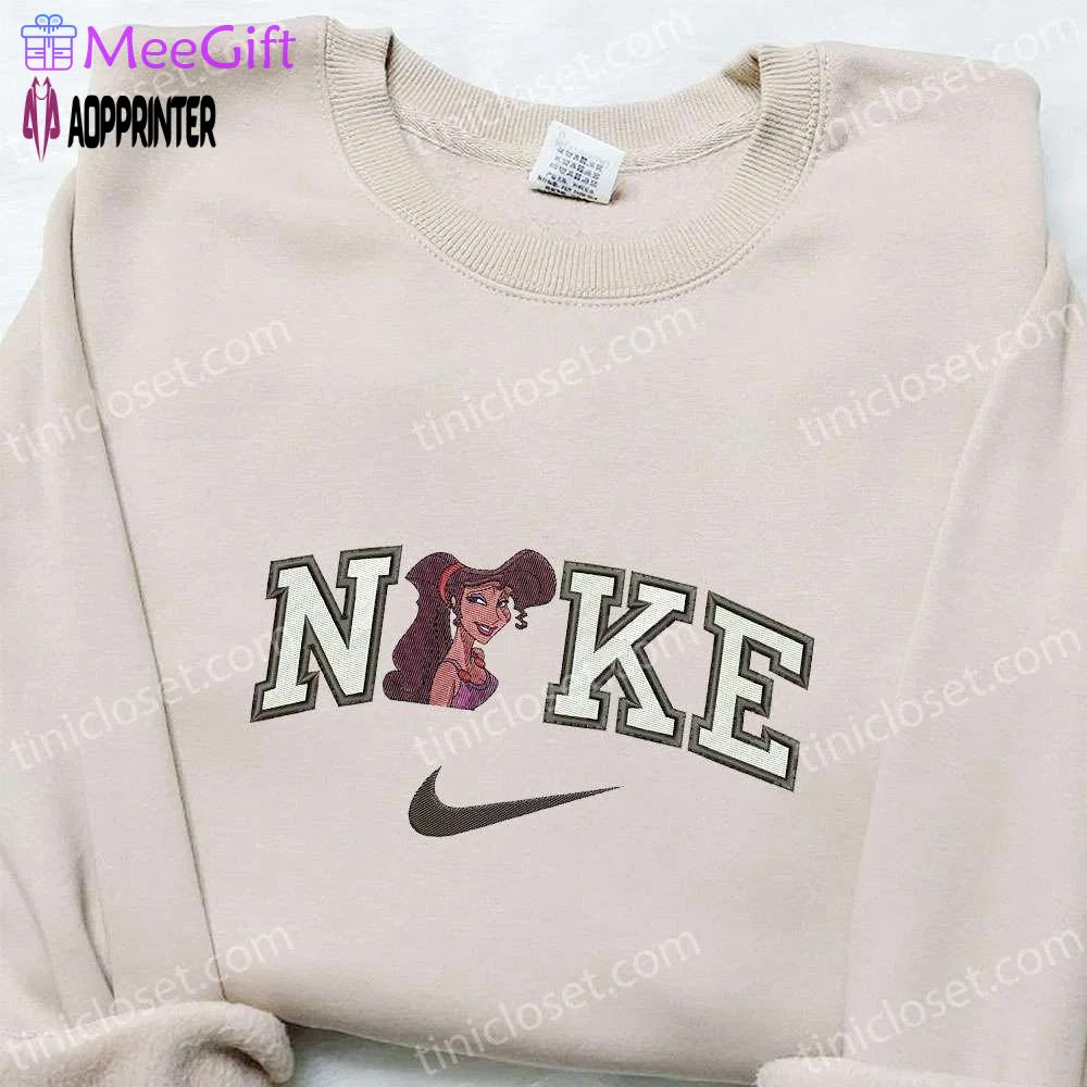 Disney x nike cartoon embroidered tshirt: megara & disney characters nike inspired shirt Embroidered Shirt