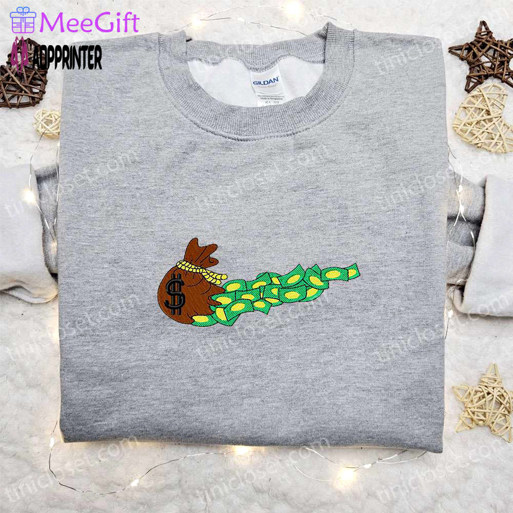 Dollar x nike embroidered shirt – customizable & best birthday gift idea Embroidered Shirt