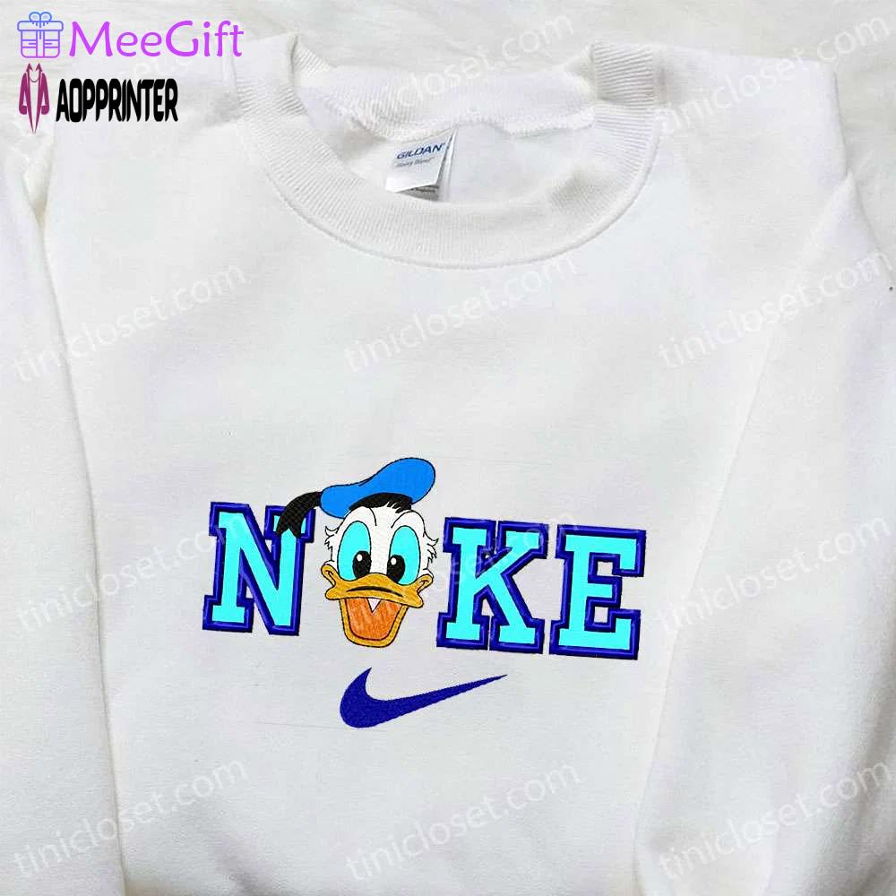 Donald duck x nike cartoon embroidered sweatshirt and shirt: unique and stylish nike-inspired designs Embroidered Shirt