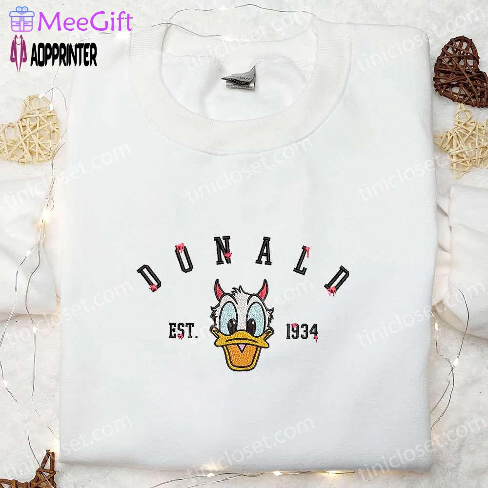 Donald est 1934 embroidered hoodie disney halloween sweatshirt cool shirt Embroidered Shirt