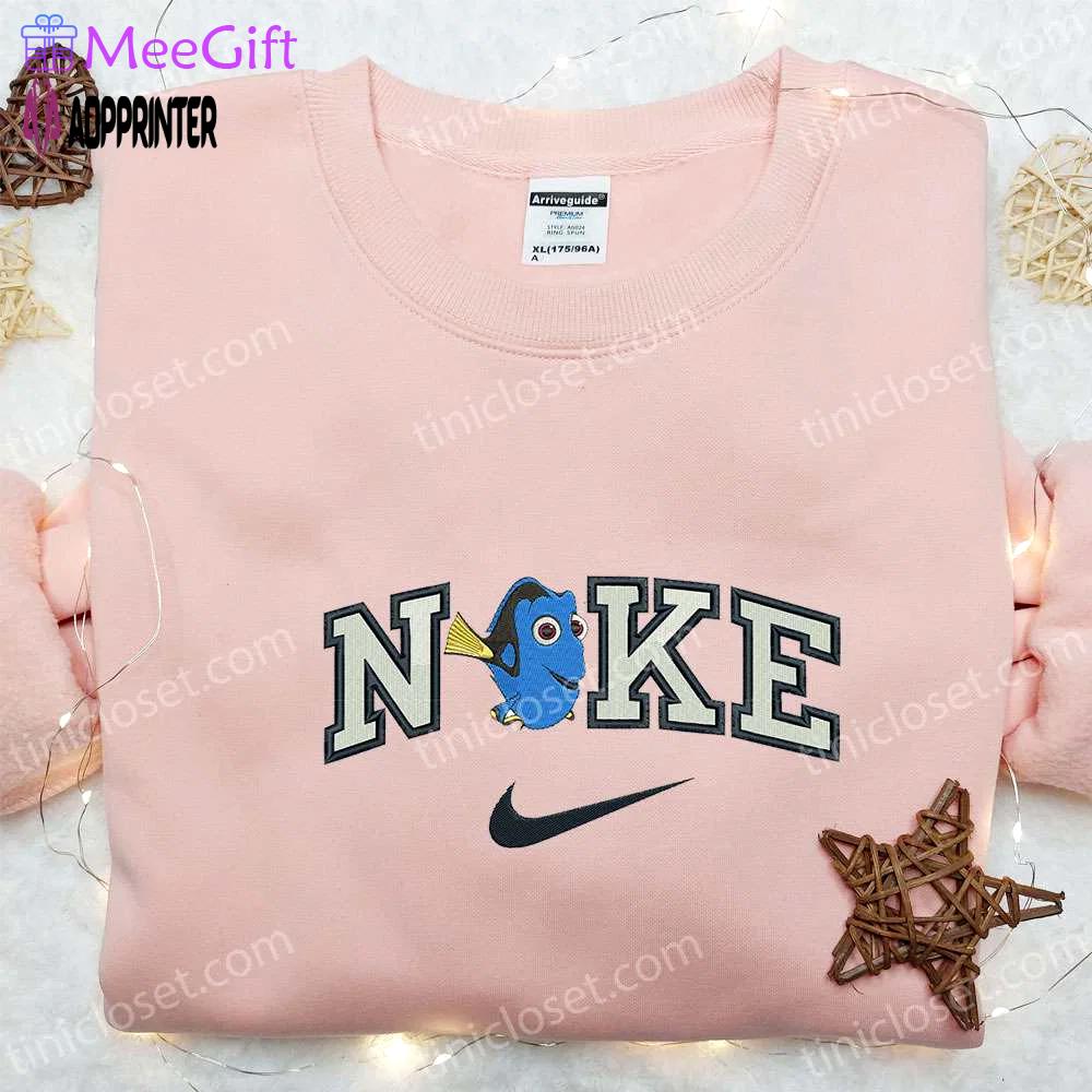 Dory x nike cartoon embroidered tshirt – finding nemo shirt nike inspired design Embroidered Shirt