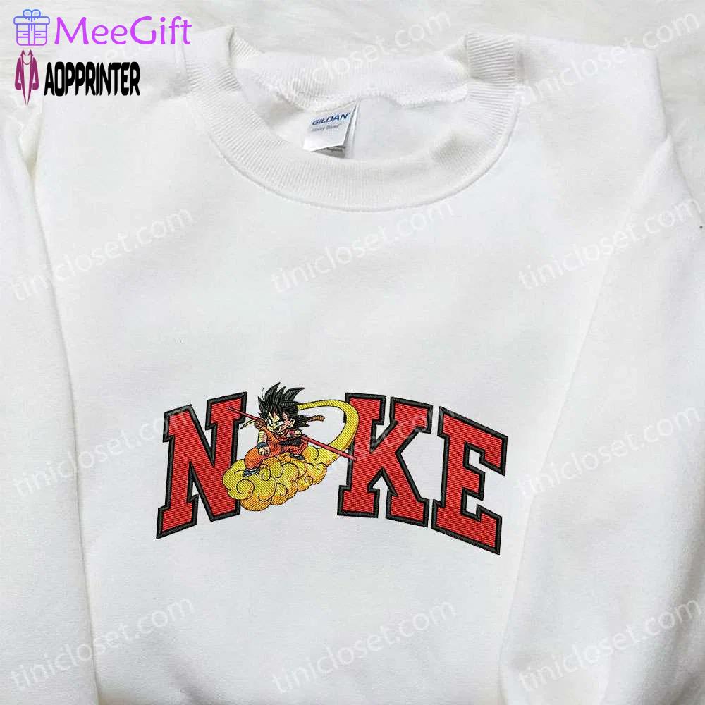 Dragon ball goku cloud x nike anime embroidered tshirt: stylish nike inspired shirt Embroidered Shirt