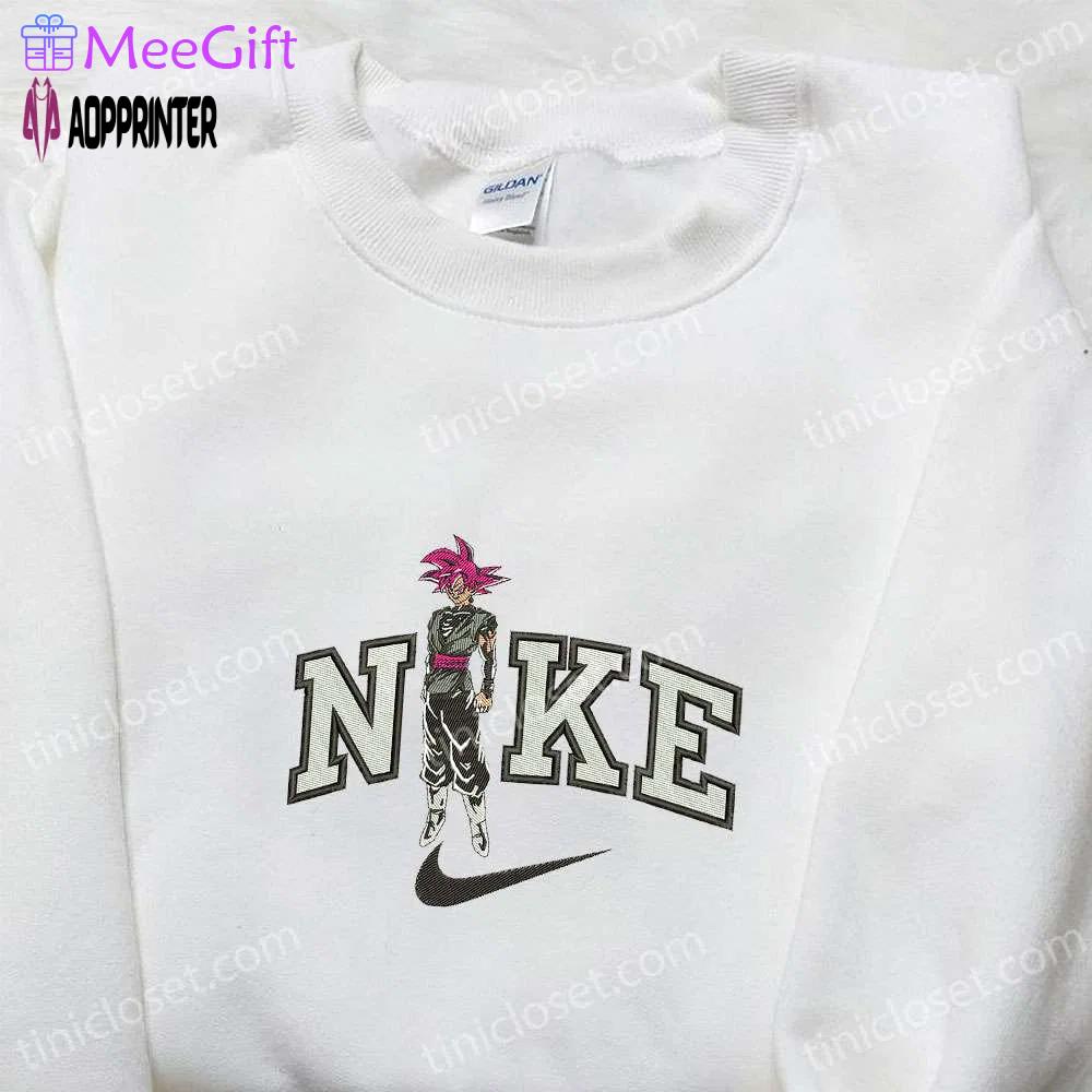 Dragon ball goku super saiyan rose x nike anime embroidered tshirt – nike inspired shirt Embroidered Shirt