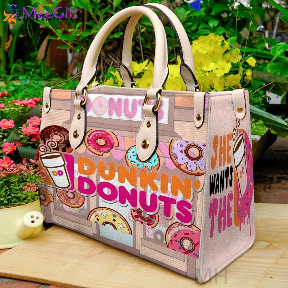 Dunkin donuts 1 leather handbag 1 2411 Women Leather Hand Bag