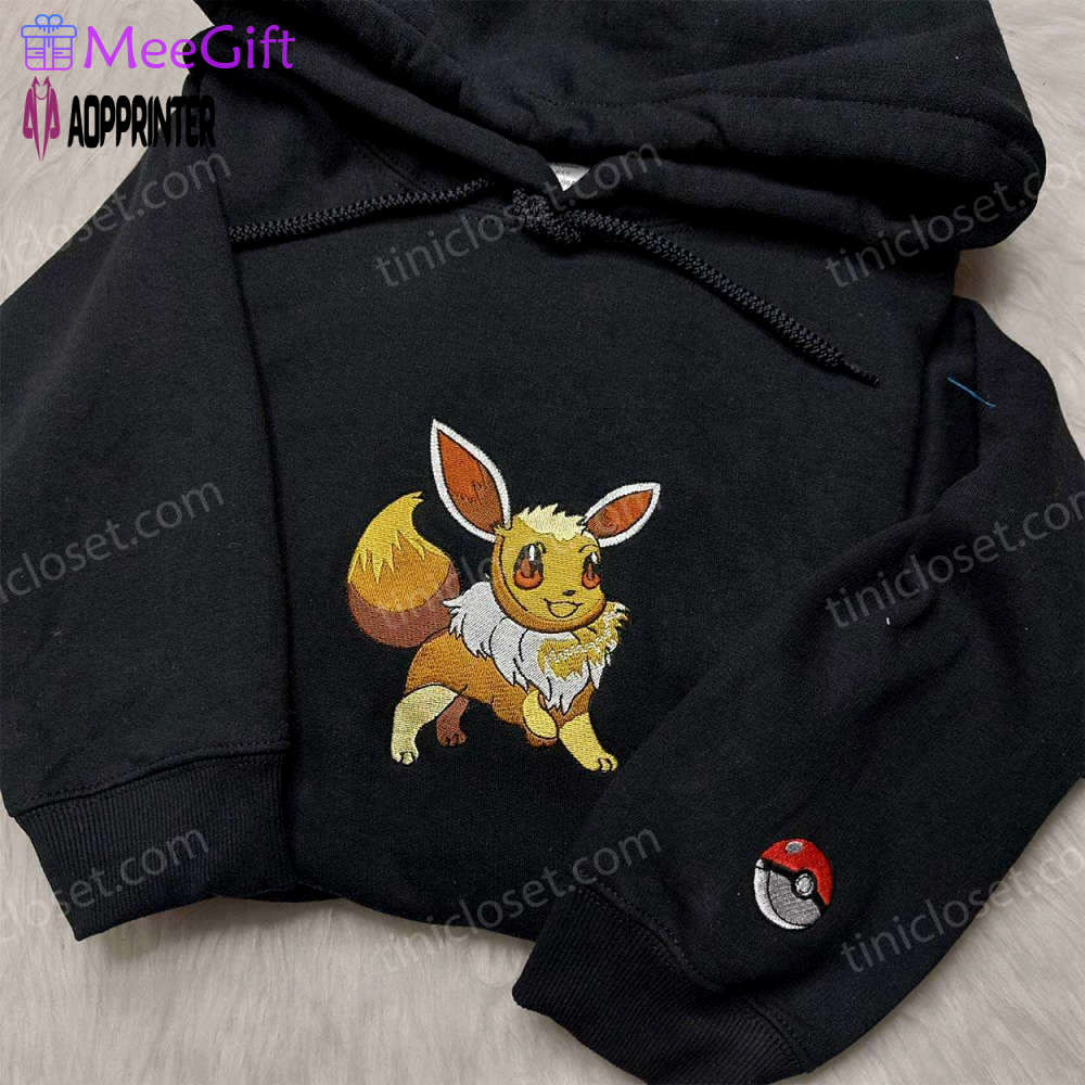 Eevee pokemon embroidered shirt – best anime fan gift for pokemon lovers Embroidered Shirt