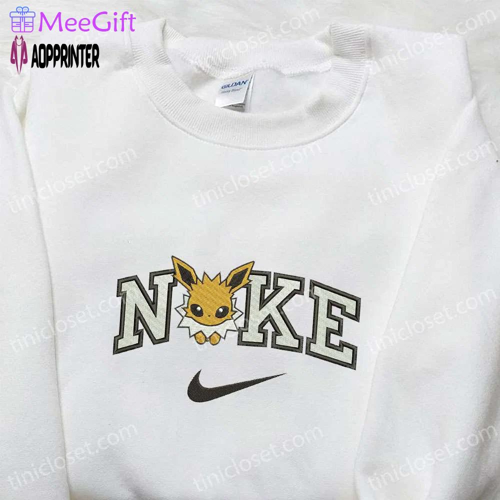 Eevee x nike anime embroidered tshirt: pokemon & nike inspired shirt Embroidered Shirt
